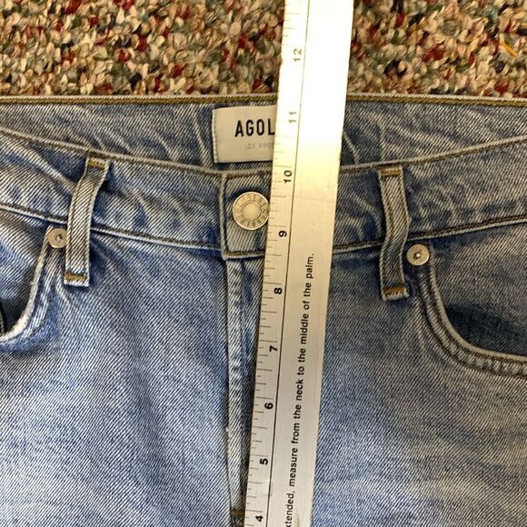 AGOLDE Toni Med-Light Wash Blue Mid-Rise Slim-Straight Leg Jeans Size 28 - Picture 10 of 14